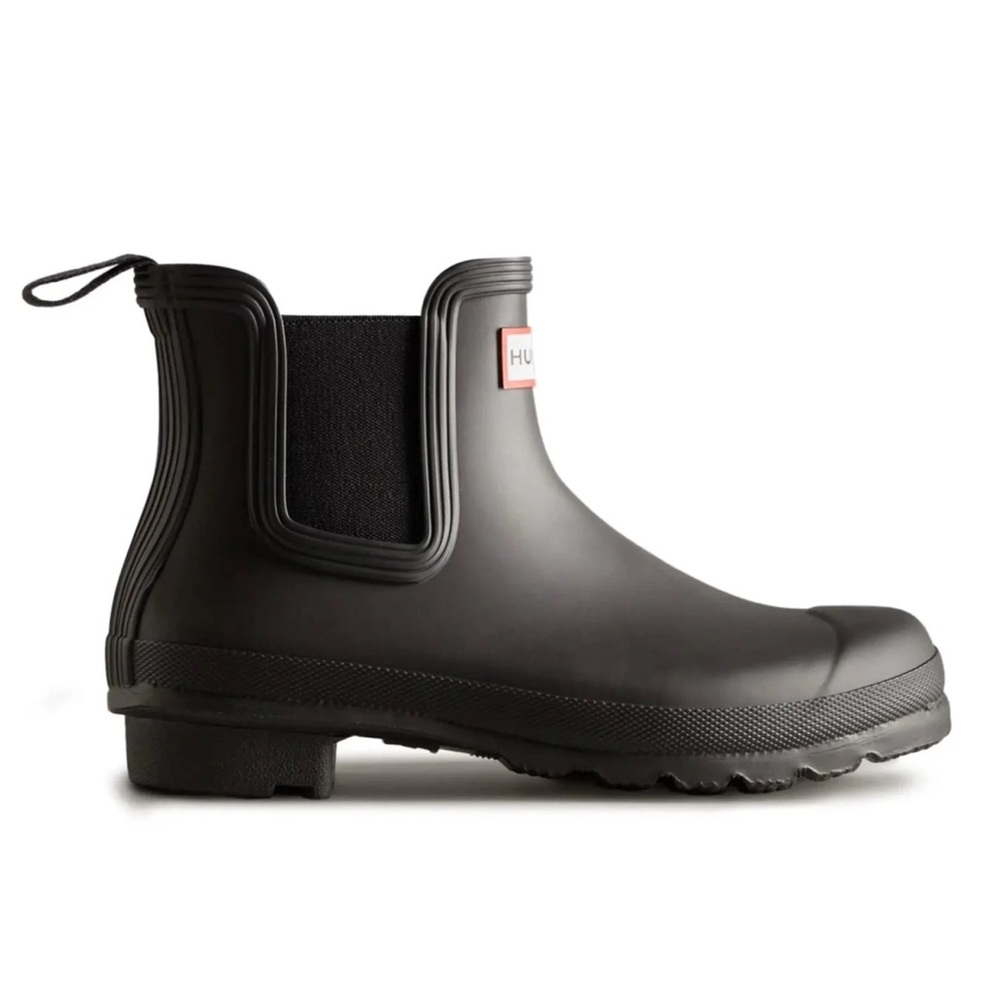 Hunter Women's Black Chelsea Ankle Rain Boots